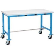 GLOBAL EQUIPMENT Mobile Packing Workbench W/Power Apron, ESD Square Edge, 72"W x 30"D 607942AB